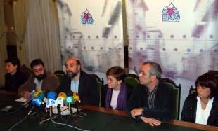 Des esquerda &aacute; dereita: Elvira Cienfuegos, Lois L&oacute;pez, N&eacute;stor Rego, Socorro Garc&iacute;a, Xos&eacute; Manuel Iglesias e Olga Pedreira